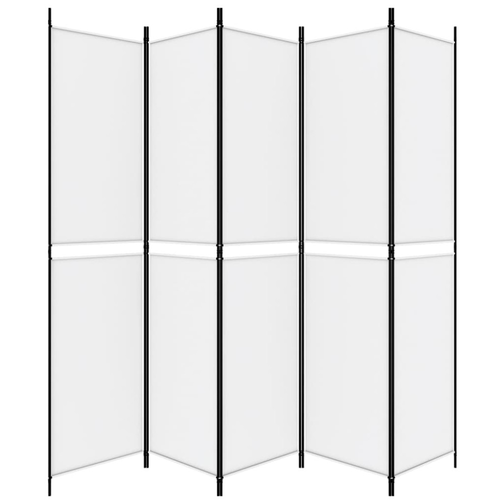 Produktbild för Rumsavdelare 5 paneler vit 250x220 cm tyg