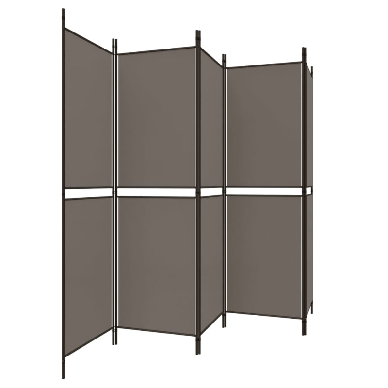 Produktbild för Rumsavdelare 5 paneler antracit 250x220 cm tyg