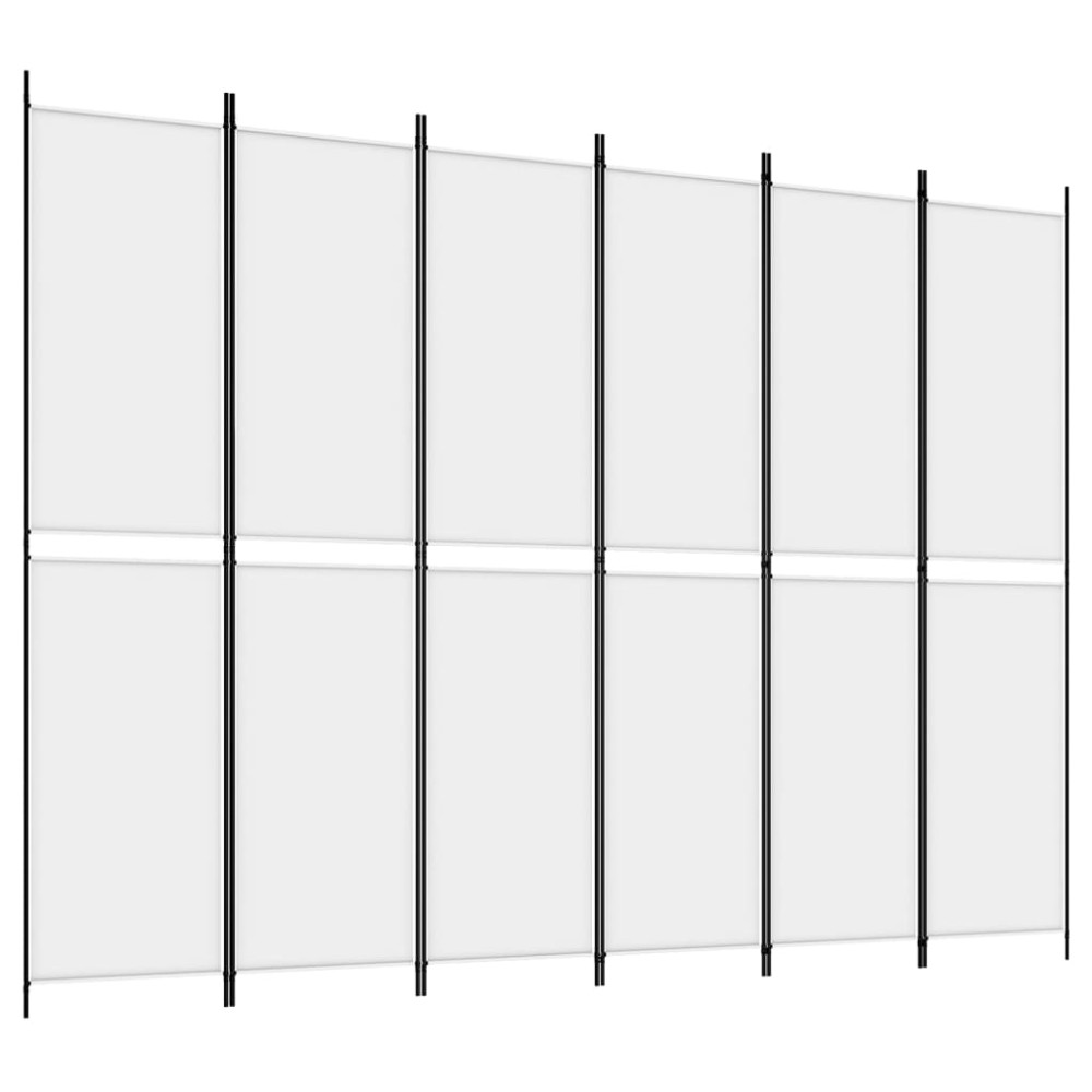 Produktbild för Rumsavdelare 6 paneler vit 300x220 cm tyg