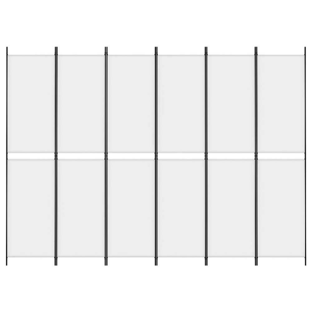 Produktbild för Rumsavdelare 6 paneler vit 300x220 cm tyg