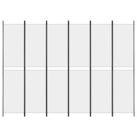 Produktbild för Rumsavdelare 6 paneler vit 300x220 cm tyg