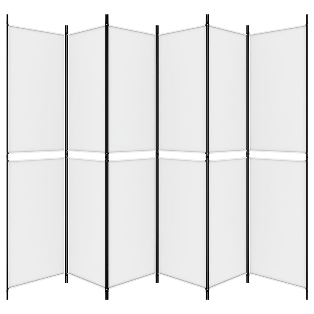 Produktbild för Rumsavdelare 6 paneler vit 300x220 cm tyg