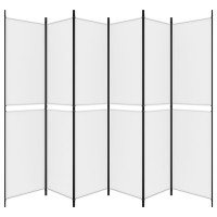 Produktbild för Rumsavdelare 6 paneler vit 300x220 cm tyg