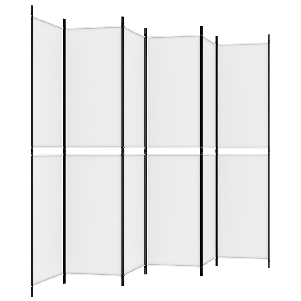 Produktbild för Rumsavdelare 6 paneler vit 300x220 cm tyg