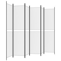 Produktbild för Rumsavdelare 6 paneler vit 300x220 cm tyg