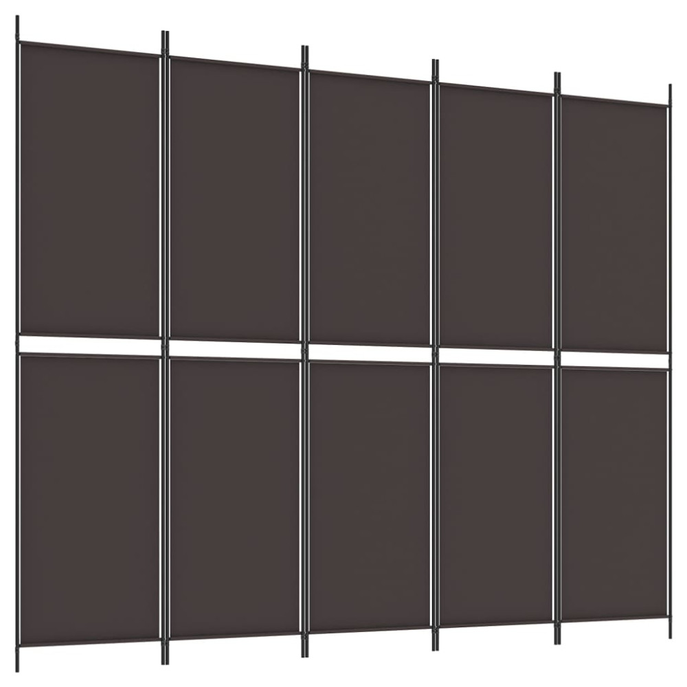 Produktbild för Rumsavdelare 6 paneler brun 300x220 cm tyg