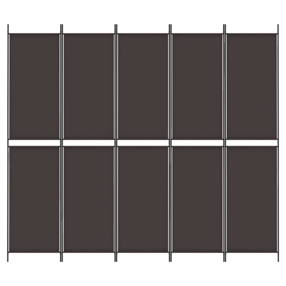 Produktbild för Rumsavdelare 6 paneler brun 300x220 cm tyg