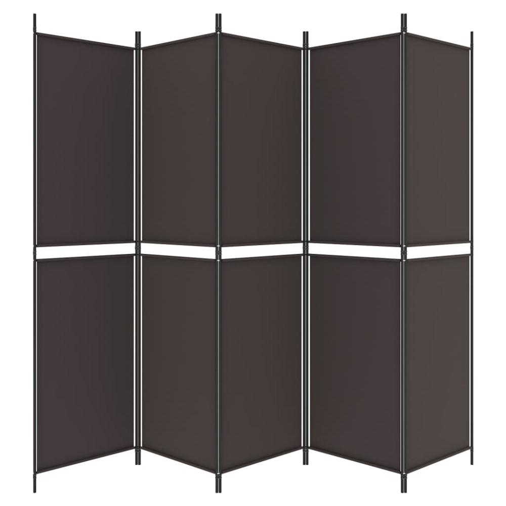 Produktbild för Rumsavdelare 6 paneler brun 300x220 cm tyg