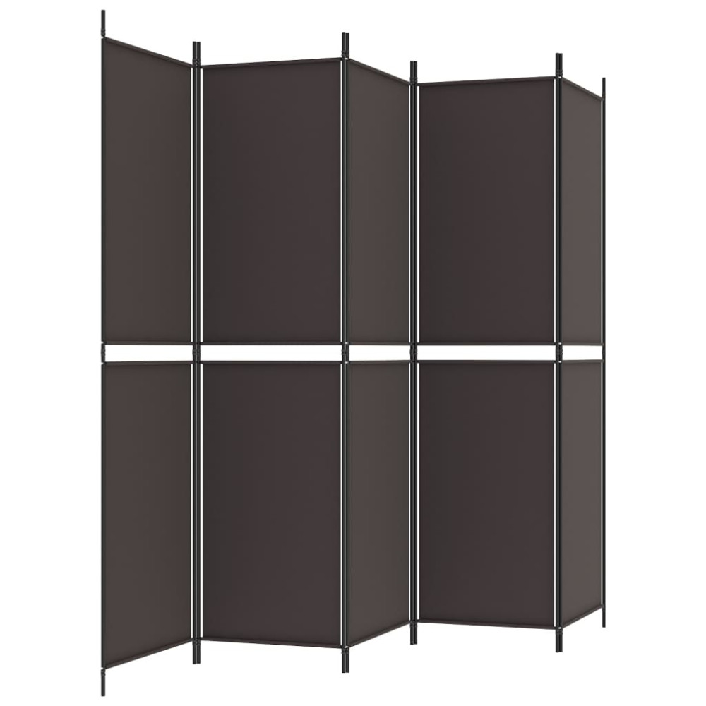 Produktbild för Rumsavdelare 6 paneler brun 300x220 cm tyg