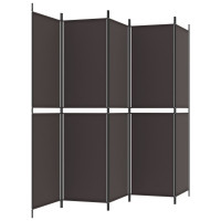 Produktbild för Rumsavdelare 6 paneler brun 300x220 cm tyg