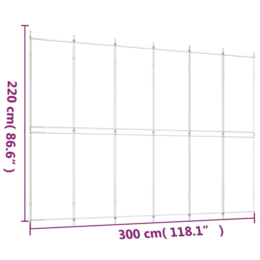 Produktbild för Rumsavdelare 6 paneler brun 300x220 cm tyg