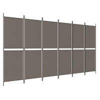 Miniatyr av produktbild för Rumsavdelare 6 paneler antracit 300x220 cm tyg