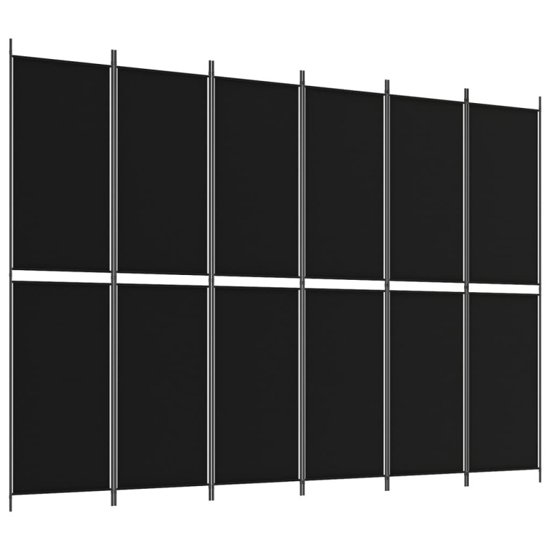 Produktbild för Rumsavdelare 6 paneler svart 300x220 cm tyg