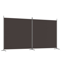 Miniatyr av produktbild för Rumsavdelare 2 paneler brun 348x180 cm tyg