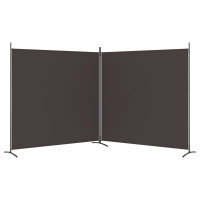 Miniatyr av produktbild för Rumsavdelare 2 paneler brun 348x180 cm tyg