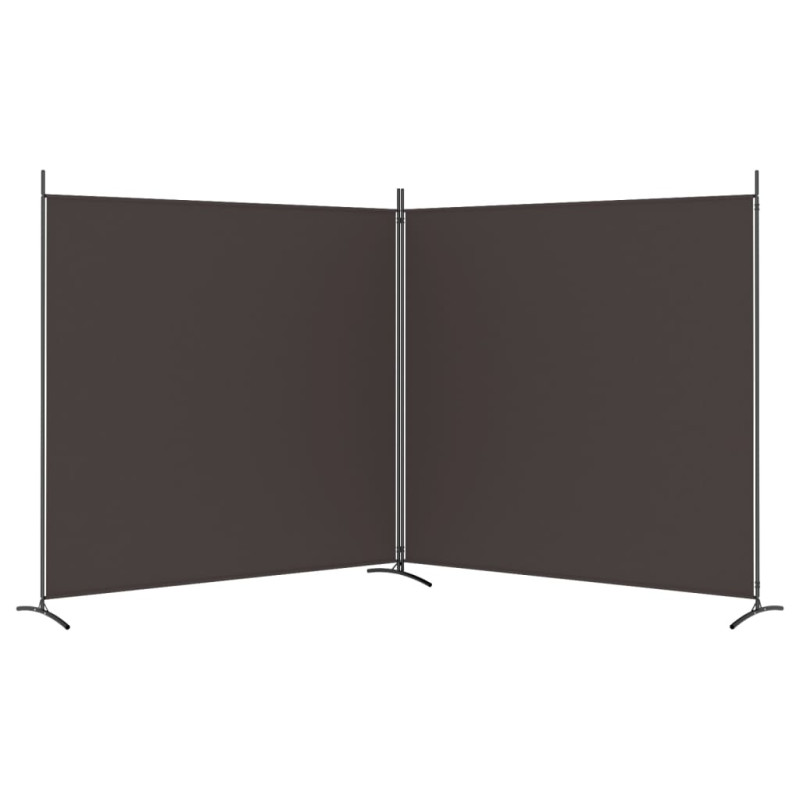Produktbild för Rumsavdelare 2 paneler brun 348x180 cm tyg