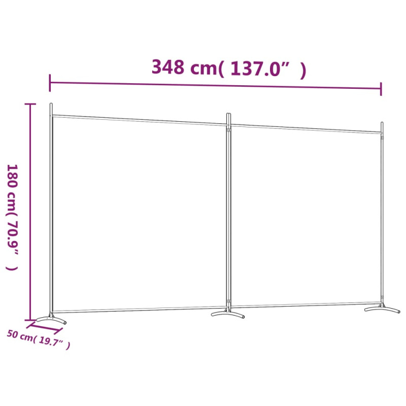 Produktbild för Rumsavdelare 2 paneler antracit 348x180 cm tyg
