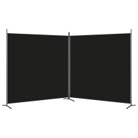 Miniatyr av produktbild för Rumsavdelare 2 paneler 348x180 cm svart tyg