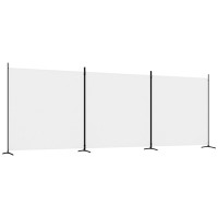 Miniatyr av produktbild för Rumsavdelare 3 paneler vit 525x180 cm tyg