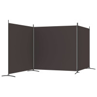 Miniatyr av produktbild för Rumsavdelare 3 paneler brun 525x180 cm tyg