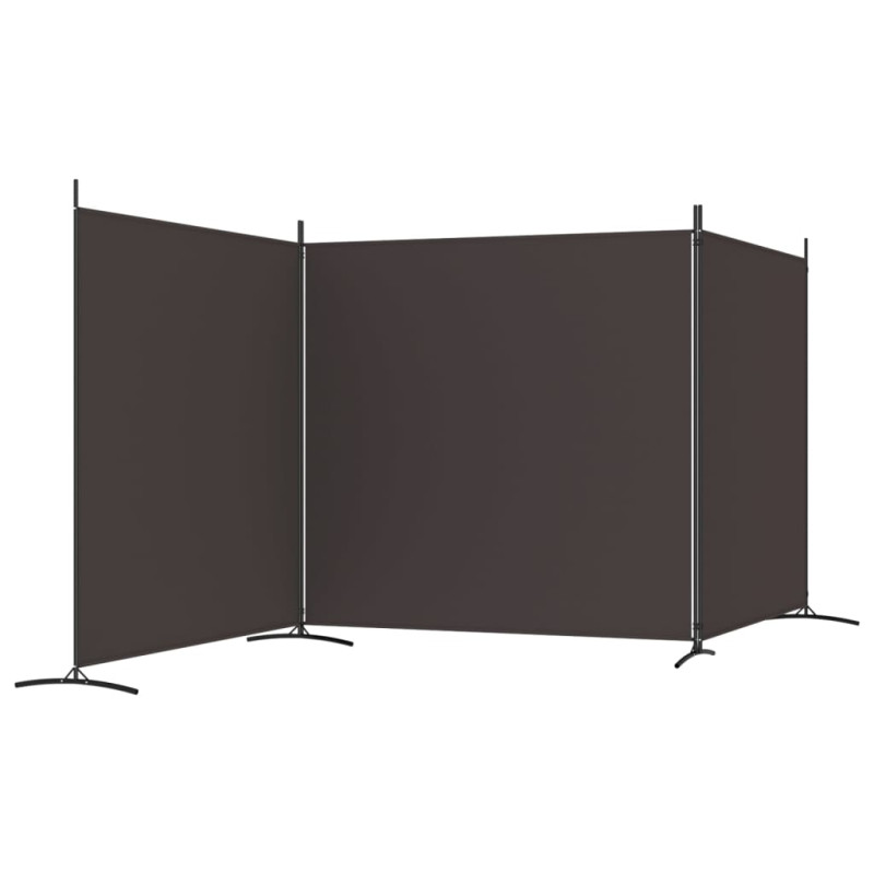 Produktbild för Rumsavdelare 3 paneler brun 525x180 cm tyg