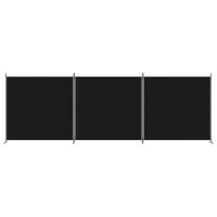 Miniatyr av produktbild för Rumsavdelare 3 paneler svart 525x180 cm tyg