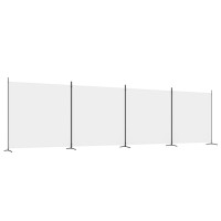 Miniatyr av produktbild för Rumsavdelare 4 paneler vit 698x180 cm tyg