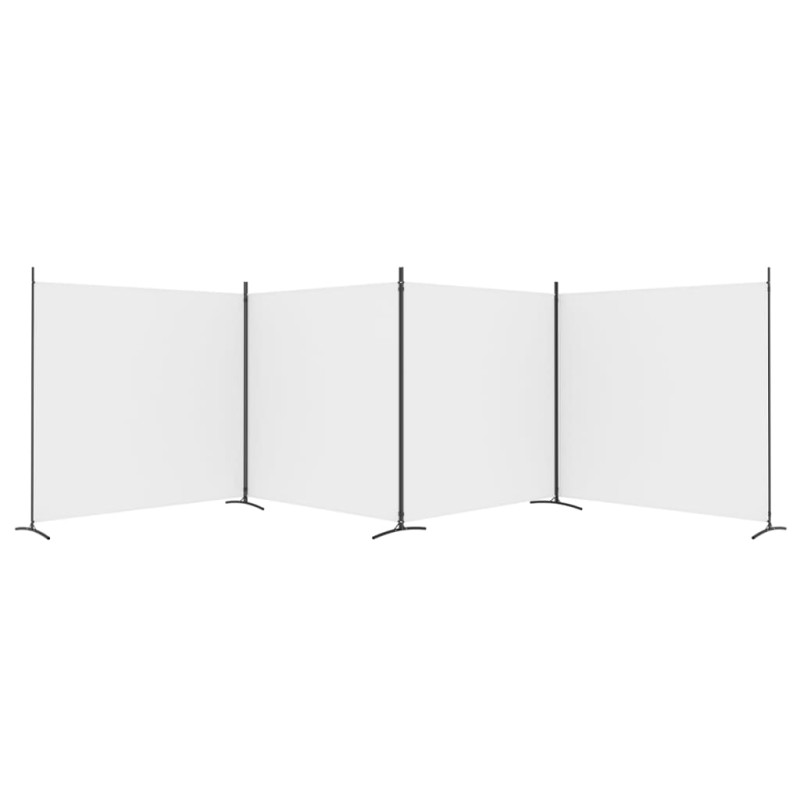 Produktbild för Rumsavdelare 4 paneler vit 698x180 cm tyg