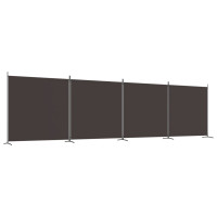 Miniatyr av produktbild för Rumsavdelare 4 paneler brun 698x180 cm tyg