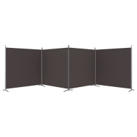 Miniatyr av produktbild för Rumsavdelare 4 paneler brun 698x180 cm tyg