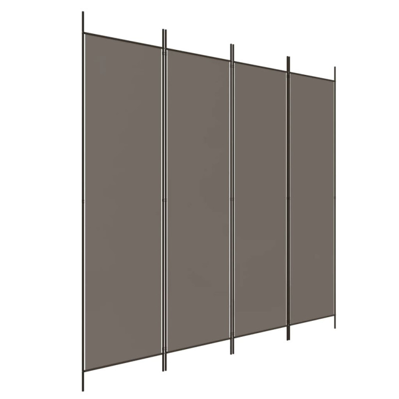 Produktbild för Rumsavdelare 4 paneler antracit 698x180 cm tyg