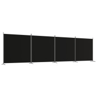 Miniatyr av produktbild för Rumsavdelare 4 paneler svart 698x180 cm tyg
