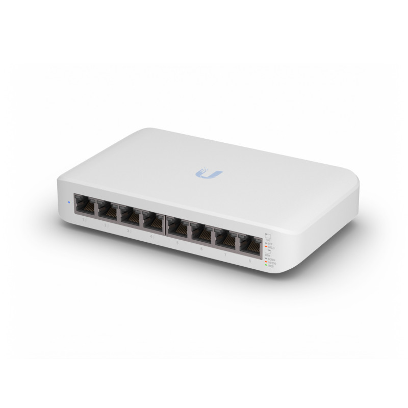Produktbild för Ubiquiti Networks UniFi Switch Lite 8 PoE hanterad L2 Gigabit Ethernet (10/100/1000) Strömförsörjning via Ethernet (PoE) stöd Vit