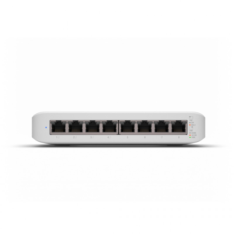 Produktbild för Ubiquiti Networks UniFi Switch Lite 8 PoE hanterad L2 Gigabit Ethernet (10/100/1000) Strömförsörjning via Ethernet (PoE) stöd Vit