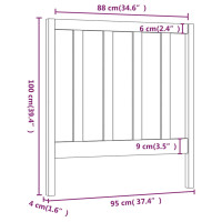 Produktbild för Sänggavel 95x4x100 cm massiv furu