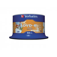 Produktbild för DVD-R VERBATIM 4.7GB Printable 50/fp