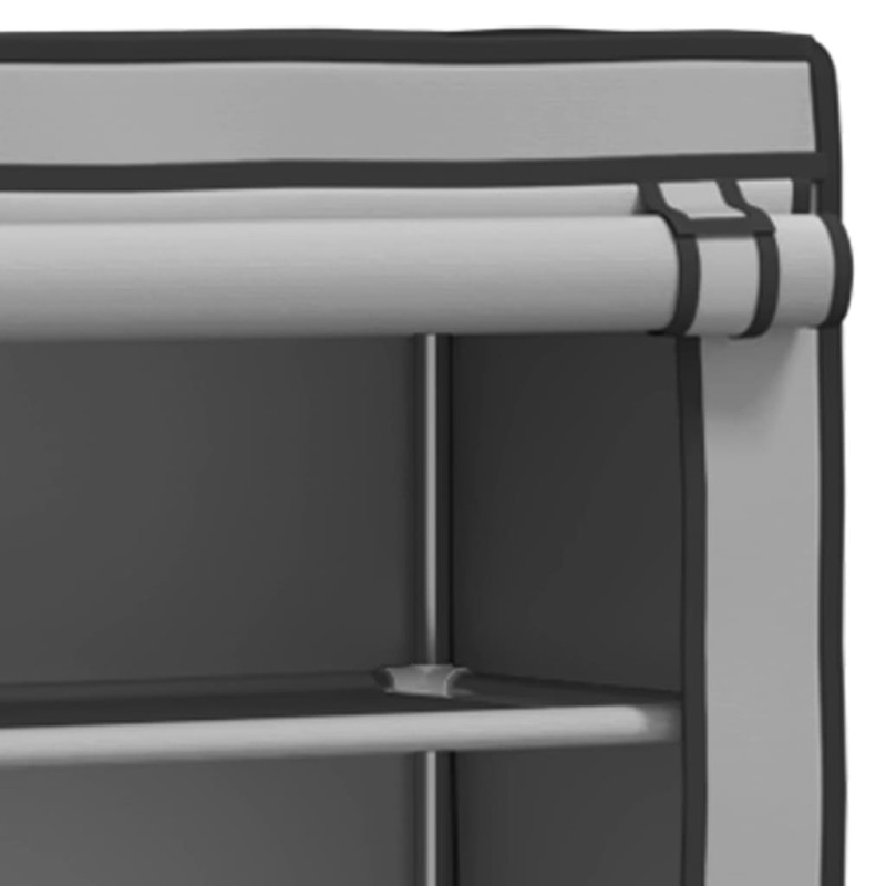 Produktbild för Hylla för tvättmaskin med 2 hyllplan grå 71x29,5x170,5 cm järn