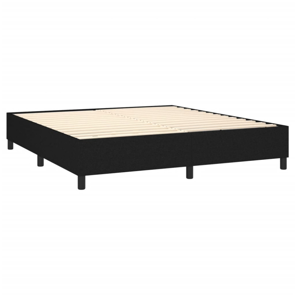 Produktbild för Boxspring-sängram svart 160x200 cm tyg