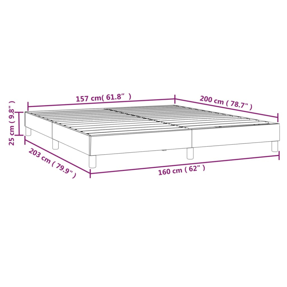 Produktbild för Boxspring-sängram svart 160x200 cm tyg