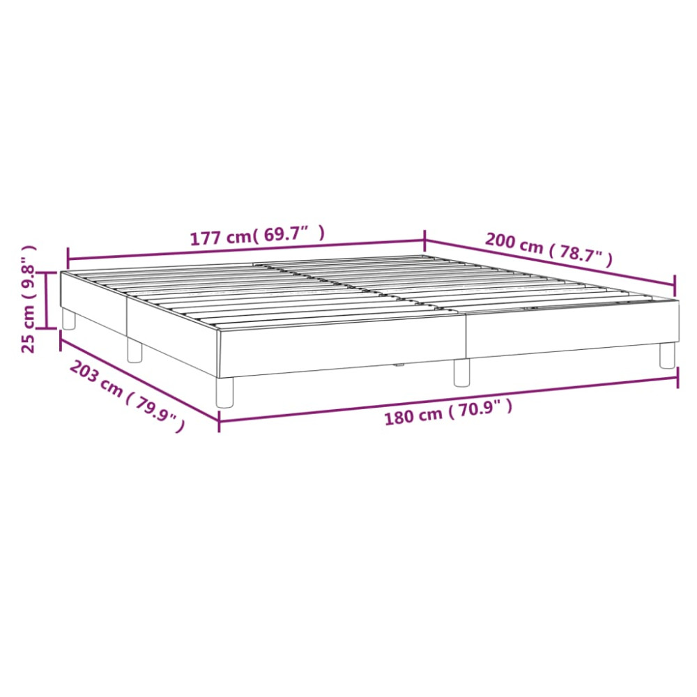 Produktbild för Boxspring-sängram svart 180x200 cm tyg