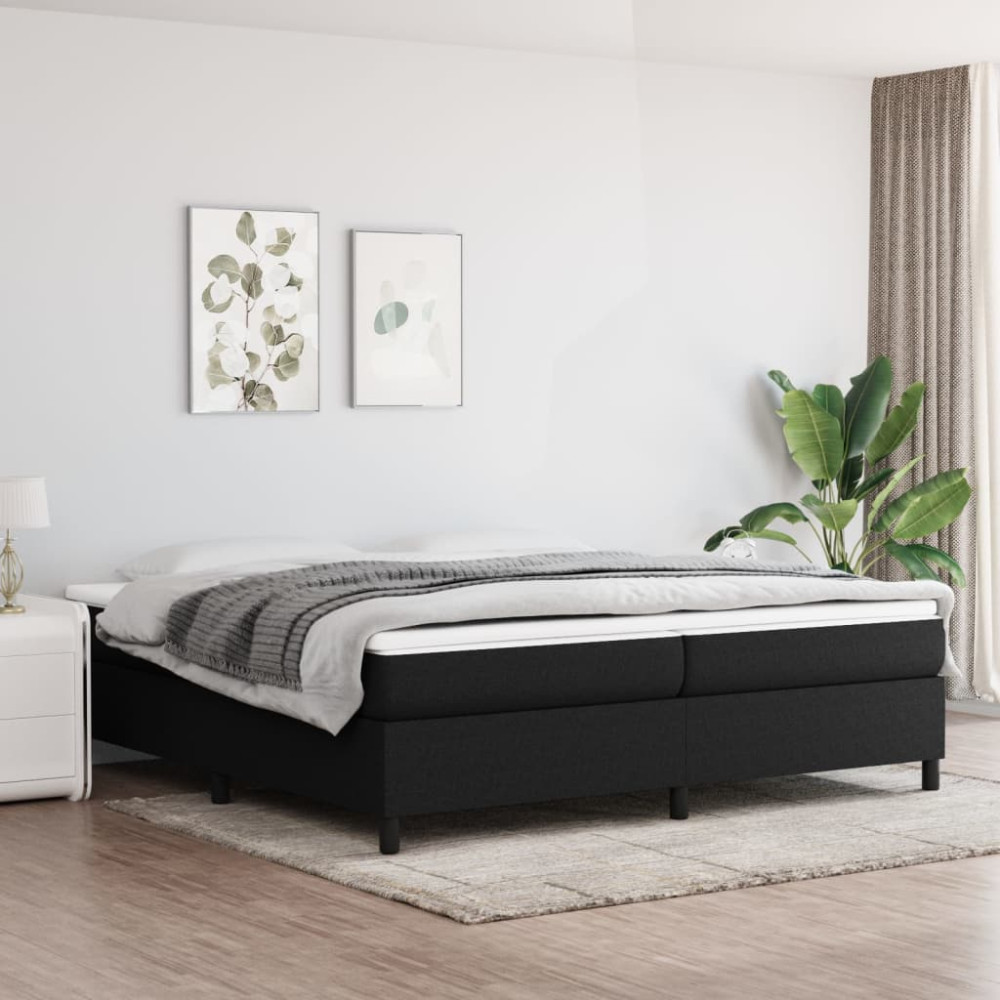 Produktbild för Boxspring-sängram svart 200x200 cm tyg