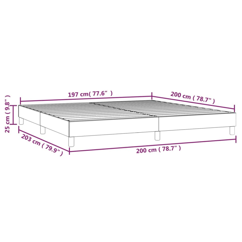 Produktbild för Boxspring-sängram svart 200x200 cm tyg