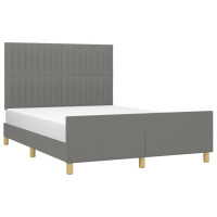 Produktbild för Sängram utan madrass mörkgrå 140x200 cm tyg