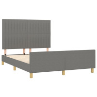 Produktbild för Sängram utan madrass mörkgrå 140x200 cm tyg