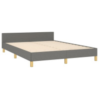 Produktbild för Sängram utan madrass mörkgrå 140x200 cm tyg