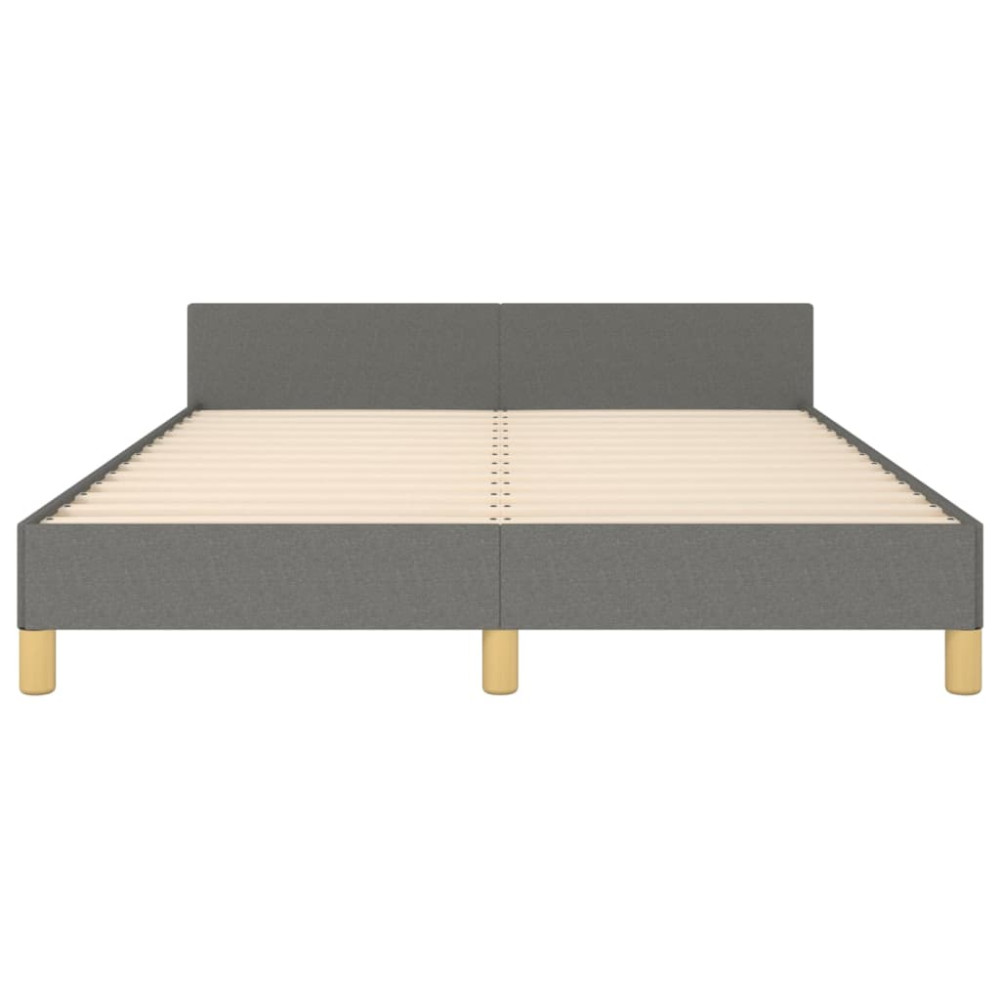 Produktbild för Sängram utan madrass mörkgrå 140x200 cm tyg