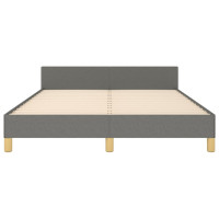 Produktbild för Sängram utan madrass mörkgrå 140x200 cm tyg