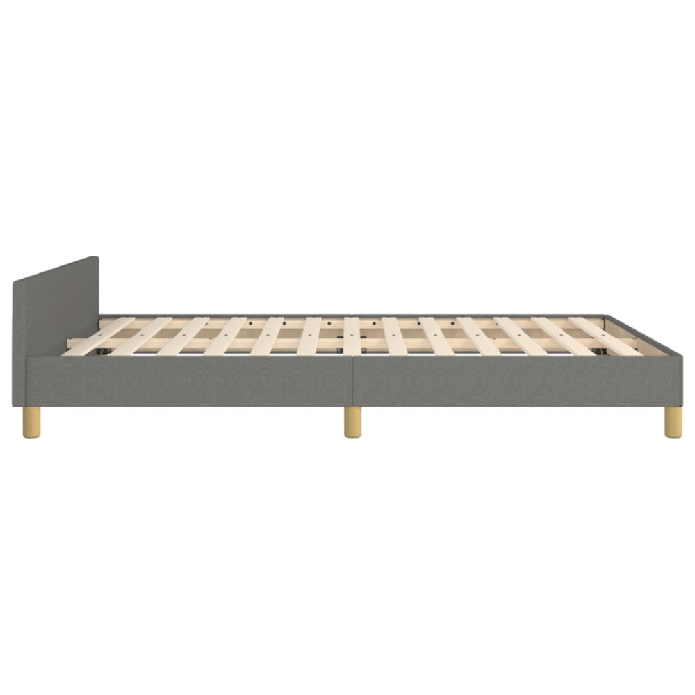 Produktbild för Sängram utan madrass mörkgrå 140x200 cm tyg