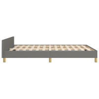Produktbild för Sängram utan madrass mörkgrå 140x200 cm tyg