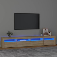 Produktbild för Tv-bänk med LED-belysning sonoma ek 240x35x40 cm